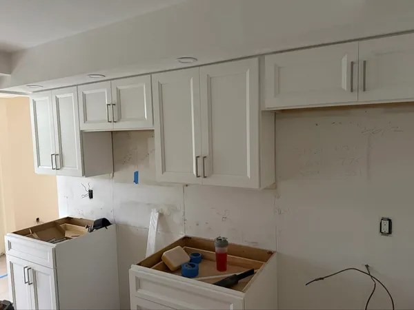 Brigadoon Renovation — Upper cabinets hung, counters to come